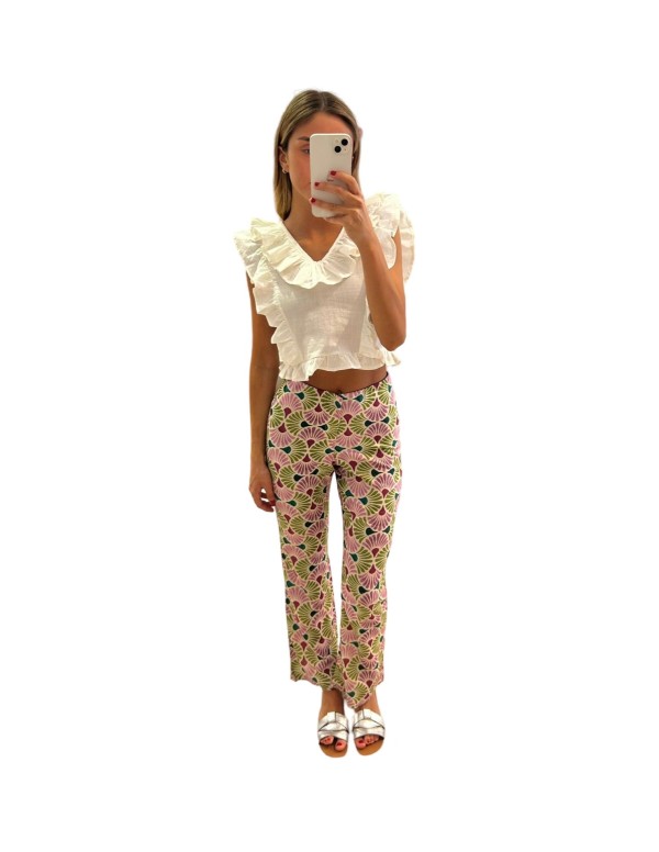 PANTALÓN ROSETON ROSA