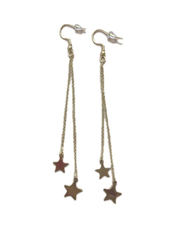 PENDIENTES LARGOS CADENAS Y ESTRELLAS