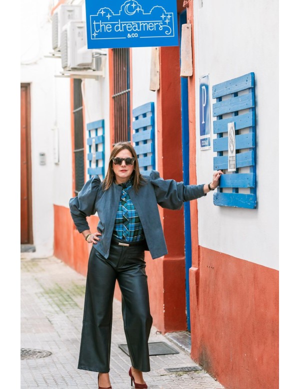 Blazer mujer azul de terciopelo - Dímelo Hilando